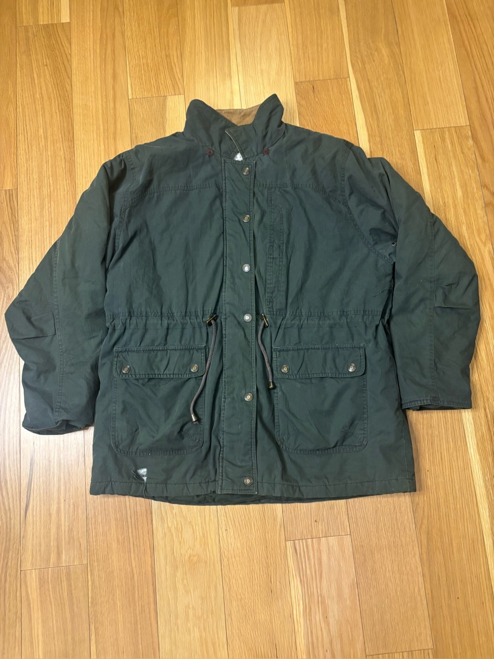 Vintage Basic Editions Green Field Jacket Mens XL Utility Barn Coat